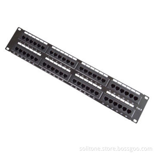 48-port CAT6 Patch Panel, UTP and 110/Dual-use IDC